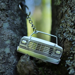 Metal Ford Keychain 1978 thru 1979 F-Series Truck and Bronco, Dentside (1978, 1979, F150, F250, F350)