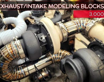 3D Printable Exhaust Header & Intake Tubing Mockup Blocks (3.000") - Manifold Builder Kit for Custom Fabrication, Common Bend Radii (CLR)