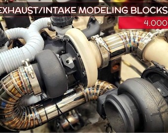 3D Printable Exhaust Header & Intake Tubing Mockup Blocks (4.000") - Manifold Builder Kit for Custom Fabrication, Common Bend Radii (CLR)