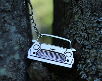Metal 1959 - 1984 Mini Cooper Keychain Ornament - Stainless Steel