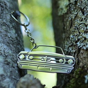 Metal 1965 - 1969 Ford Mustang Keychain Ornament, First Generation, 1965, 1966, 1967, 1968, 1969