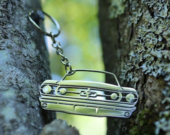 Metal 1965 - 1969 Ford Mustang Keychain Ornament, First Generation, 1965, 1966, 1967, 1968, 1969