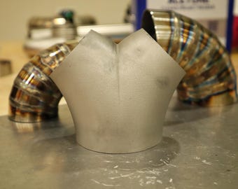 Dual Wastegate 45 Degree Merge Collector 316L Stainless – 1.75” Inlet to 2.5” Outlet | Turbo Fabrication Y Merge CNC 3D Metal Printed DMLS