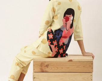 Drama Queen Back Printed Pyjama Set| Womens pjs