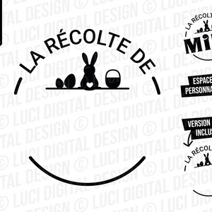 Pâques SVG "La récolte de" avec espace prénom à personnaliser, png Pâques, Joli SVG Pâques