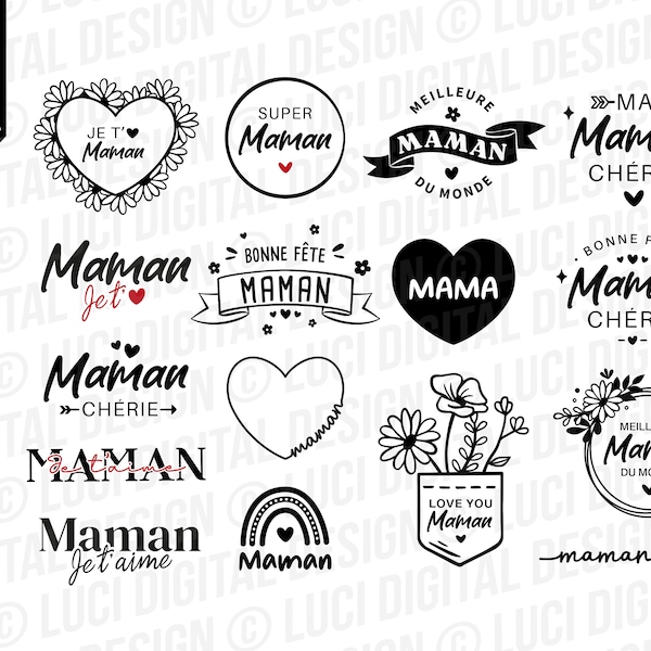 SVG maman, fête des mères SVG, je t'aime maman svg, meilleure maman SVG, fichier de découpe, cricut, silhouette, maman chérie, bonne fete