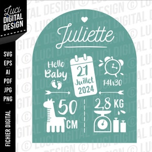Baby announcement SVG, baby announcement svg, birth announcement svg, baby shower, cutting file, clipart, baby png download, symbol