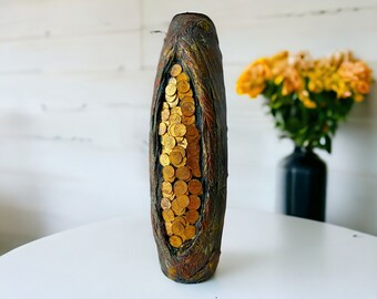 Handgefertigte Vase, Indoor-Vase, Vase für Dekor, moderne Vase, Wohndekor, einzigartiges Regaldekor, Schreibtischdekor, einzigartiges Vasendekor, Blumenvase