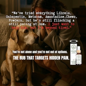 Stiff Joint Relief Rub for Dogs with Arthritis Pain. Topical Hip and Joint Support for Senior, & Palliative Pets | Hip Dysplasia 50ml