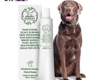 Antioxidant Repair Balm Dogs & Cats  Tear Stains, Ear Discharge, Paw Licking, Elbow Patches, Sores | Bites| Vegan| EFA and Ceramides| 30ml