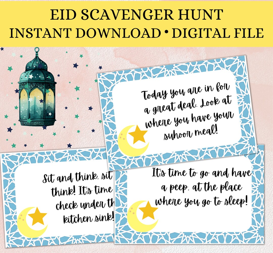 EID Scavenger Hunt, Scavenger Hunt for Kids, Eid Party Games, Treasure ...
