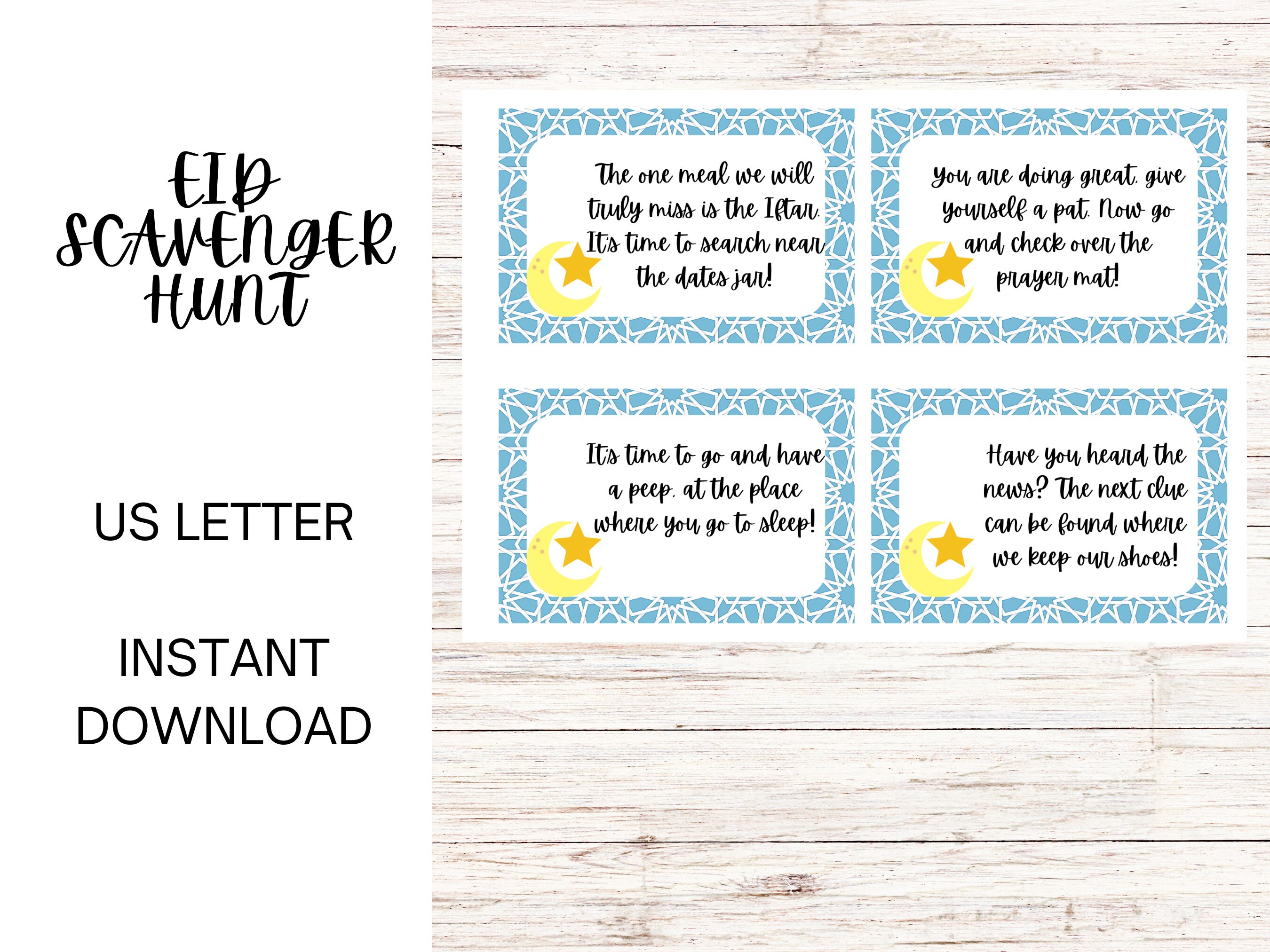 EID Scavenger Hunt, Scavenger Hunt for Kids, Eid Party Games, Treasure