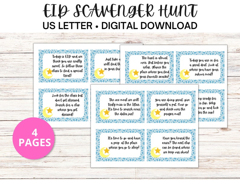 EID Scavenger Hunt, Scavenger Hunt for Kids, Eid Party Games, Treasure ...
