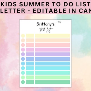 To do list for kids, blank to do list for kids, chore chart for kids, kids chore list, daily task checklist for kids