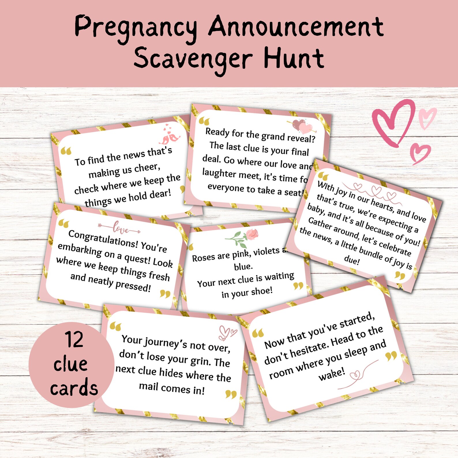 Pregnancy Announcement Scavenger Hunt, Scavenger Hunt for Husband