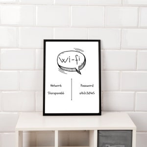 Wifi Password Sign Airbnb signs Wifi signs Editable Wifi Sign Template Wifi Password Printable Guest Room Sign Download Internet Password
