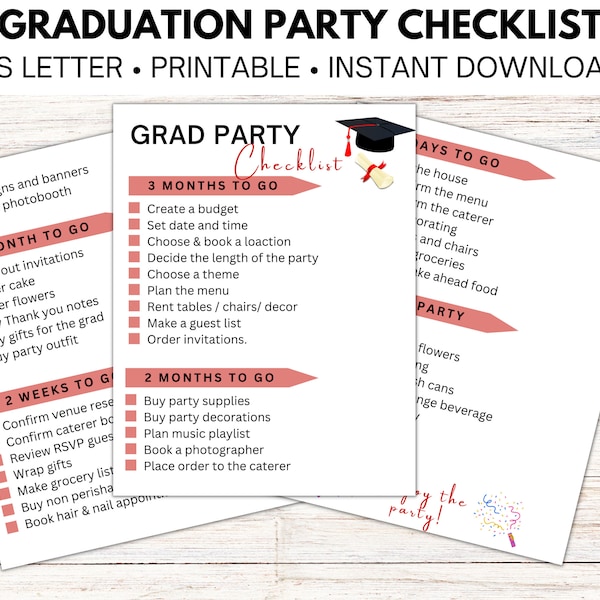 Graduation Party Checklist, graduation party planning checklist, grad party, graduation party checklist printable, party planning timeline,