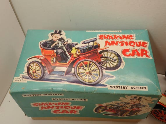 Mib Vintage Battery Powered Shaking Antique Metal Toy Car Works - Etsy
