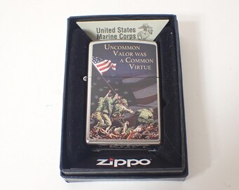 mib unfired zippo lighter military u.s. marine corps valor virtue