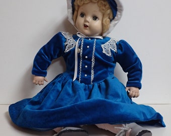 vintage 25" beautiful  plaything baby doll composition and stuffed original  sleep eyes cries teeth