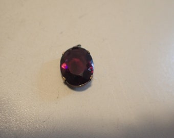 vintage purple stone amethyst 1 " pendant 4 prong mount