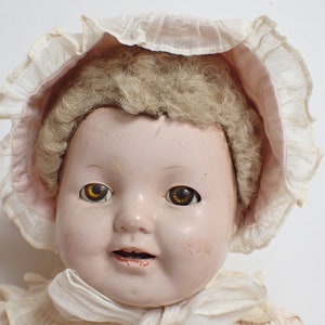 vintage Effanbee Lovums 18&quot; baby doll composition sleep eyes teeth hair original