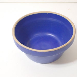vintage miniature blue stoneware 5&quot; diameter 2.5&quot; high bowl