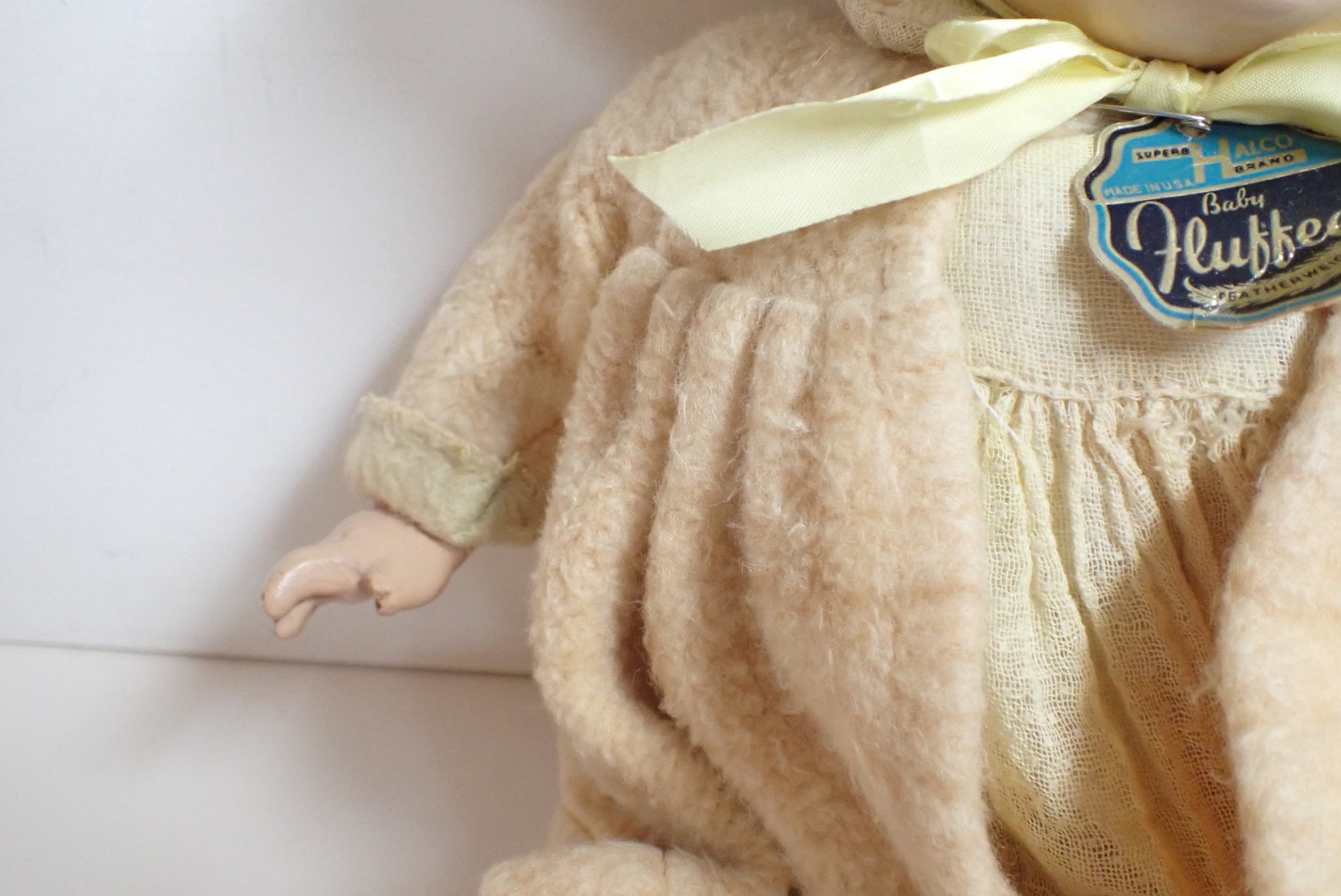 1900's Original Fluffee Baby Doll W Paper Tag Hair Sleep Eyes Squeaks ...