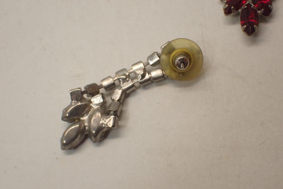 beautiful ruby and clear rhinestone necklace and … - image 6