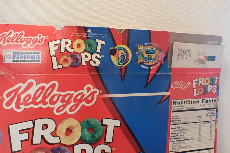 Rare 2002 Kellogg's Fruit Loops Cereal Box Advertising Etsy