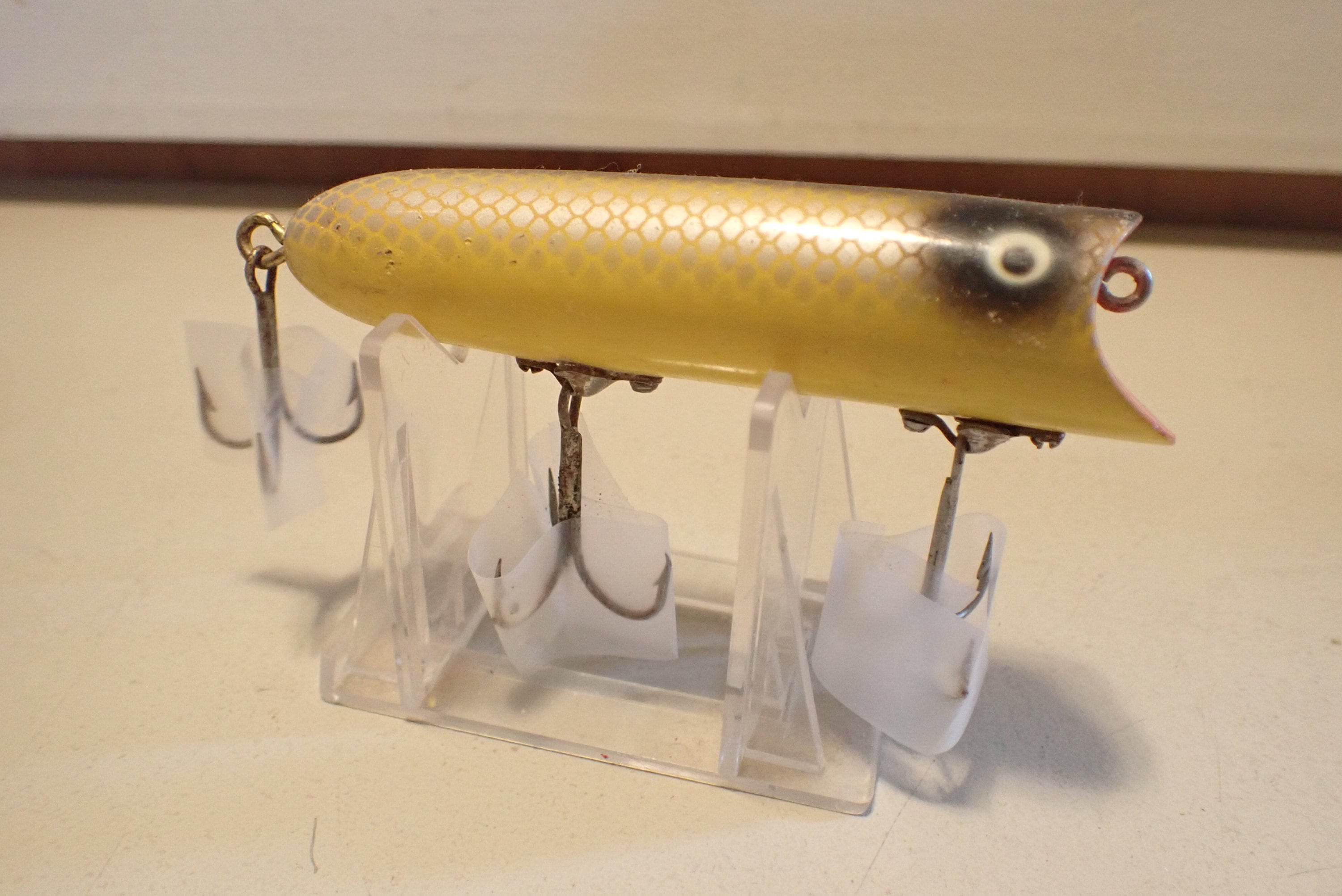 Vintage Heddon Crazy Crawler Wood Lure With Box 9120 Ca 1950s From