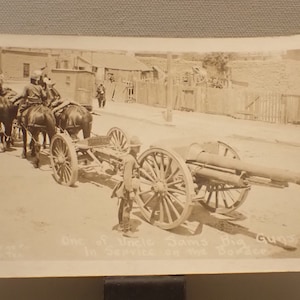 rppc U.S. wujek Sams wojsko duże działa z żołnierzami i końmi granica Teksasu bez pieczątki
