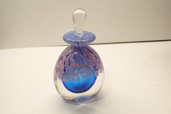 don drumm art studio 4" glass perfume bottle w 4.25" dobber akron ohio 1 -100