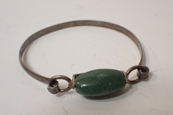 sterling silver & jade bracelet - image 2