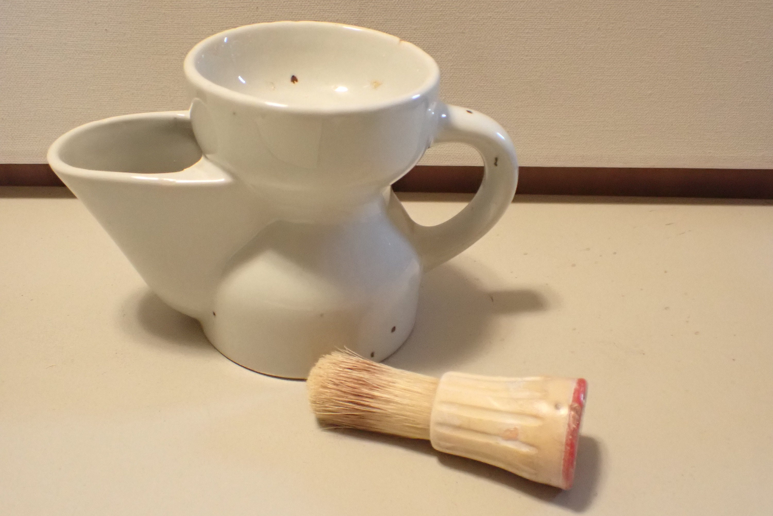 Vintage Crabtree & Evelyn Scuttle Shaving Mug England With Shaving