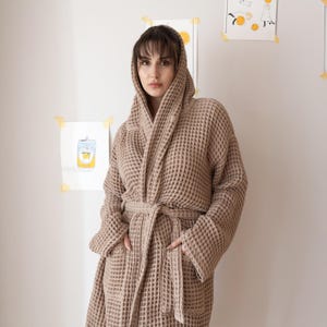 RelaxFit Turkish Cotton Robe – Breathable Hooded Waffle Weave for Home, Spa, Hammam, Travel, Hotel Use – Unisex & Ultra Comfortable