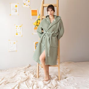 Cozy Hooded Waffle Cotton Robe – Thick, Absorbent Bathrobe for Spa, Sauna, Hotel, Homewear, Gifting Luxury Unisex Housecoat With Pocket,