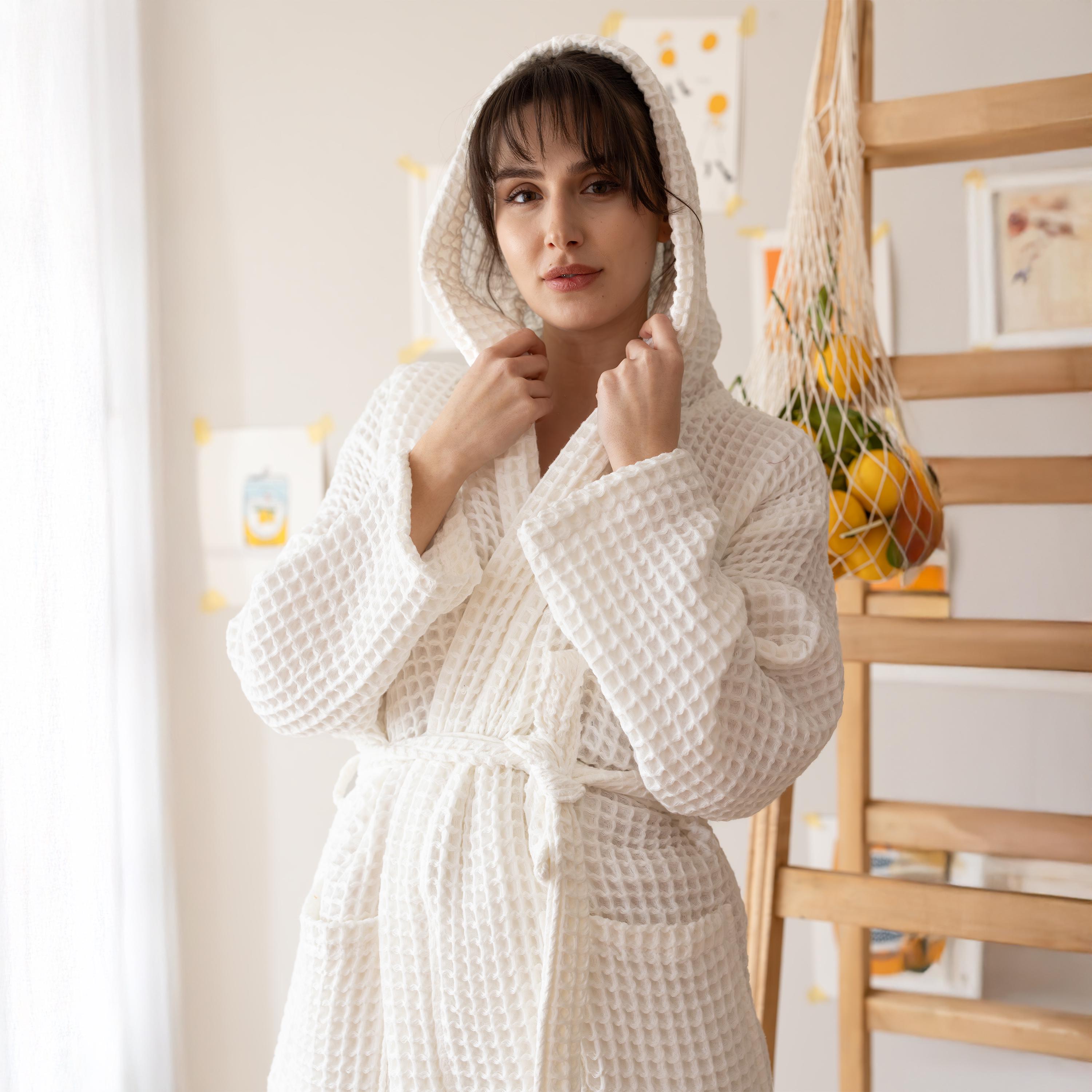 Luxury Waffle Robes with Hooded | Soft 100% Turkish Cotton | Premium Quality Waffle Weave | Available in S/M, L/XL, XXL, 3XL, 4 XL Sizes