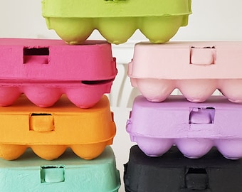 Egg cartons, quail egg cartons, cardboard, various colors | Easter decorations, Easter crafts, Easter eggs, cardboard boxes, egg cartons