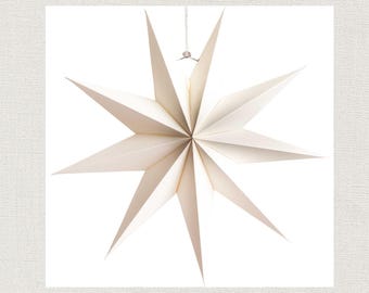 White paper star 28 cm – Folding star for hanging, paper Christmas star, decorative star, Advent decoration, window decoration, Scandinavian, modern