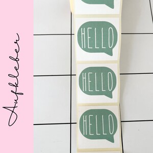 Aufkleber Hello Grün - Geschenkpapier Verpacken Frühling Scrapbooking