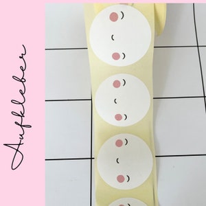 Aufkleber Gesicht 20 Stück - Geschenkpapier Verpacken Frühling Scrapbooking