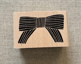 Bow Stamp – Wooden stamp for gift wrapping, cards, tags & DIY, Christmas motif stamp, craft supplies, handmade, creative