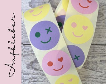 Smiley Face Stickers - Colorful Mix | Colorful stickers, smiling faces, party favors for children's birthdays, letter writing, invitations