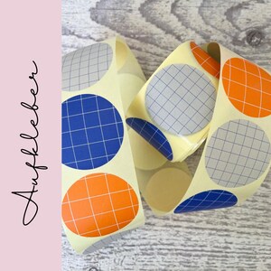Aufkleber Grid Karo Bunt  |   Sticker verschiedene Farben, Papieraufkleber, karierte Aufkleber, Geschenkverpackung verzieren, Bastelideen