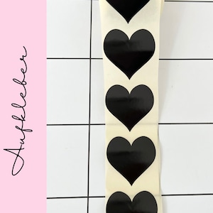 Aufkleber Herz Schwarz 20 Stück |  Aufkleber Herz, Briefpost schreiben, Sticker zum Verzieren, Scrapbooking, Bastelidee