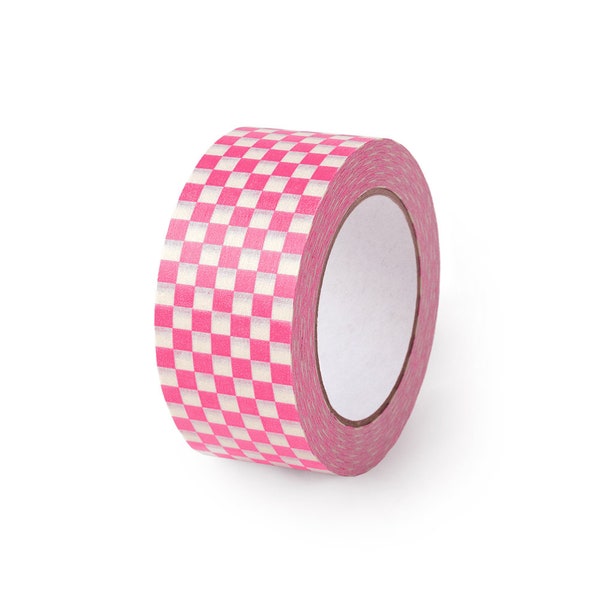 Papierklebeband Paketklebeband Paketband Karo Pink (Grundpreis: 0.20 Euro /m)