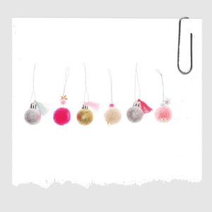 Pompom Ball Pendant Neon Pastel - Christmas Holiday Decoration
