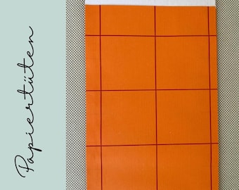Paper bags orange check | Children's birthday, party bags, gift wrapping paper, bags for gifts, shop accessories, party items