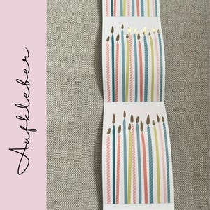 Aufkleber Geburtstagskerzen | Sticker für den Kindergeburtstag, Geburtstag, Geschenkpapier verzieren, Scrapbooking, Sticker, Kerzenaufkleber